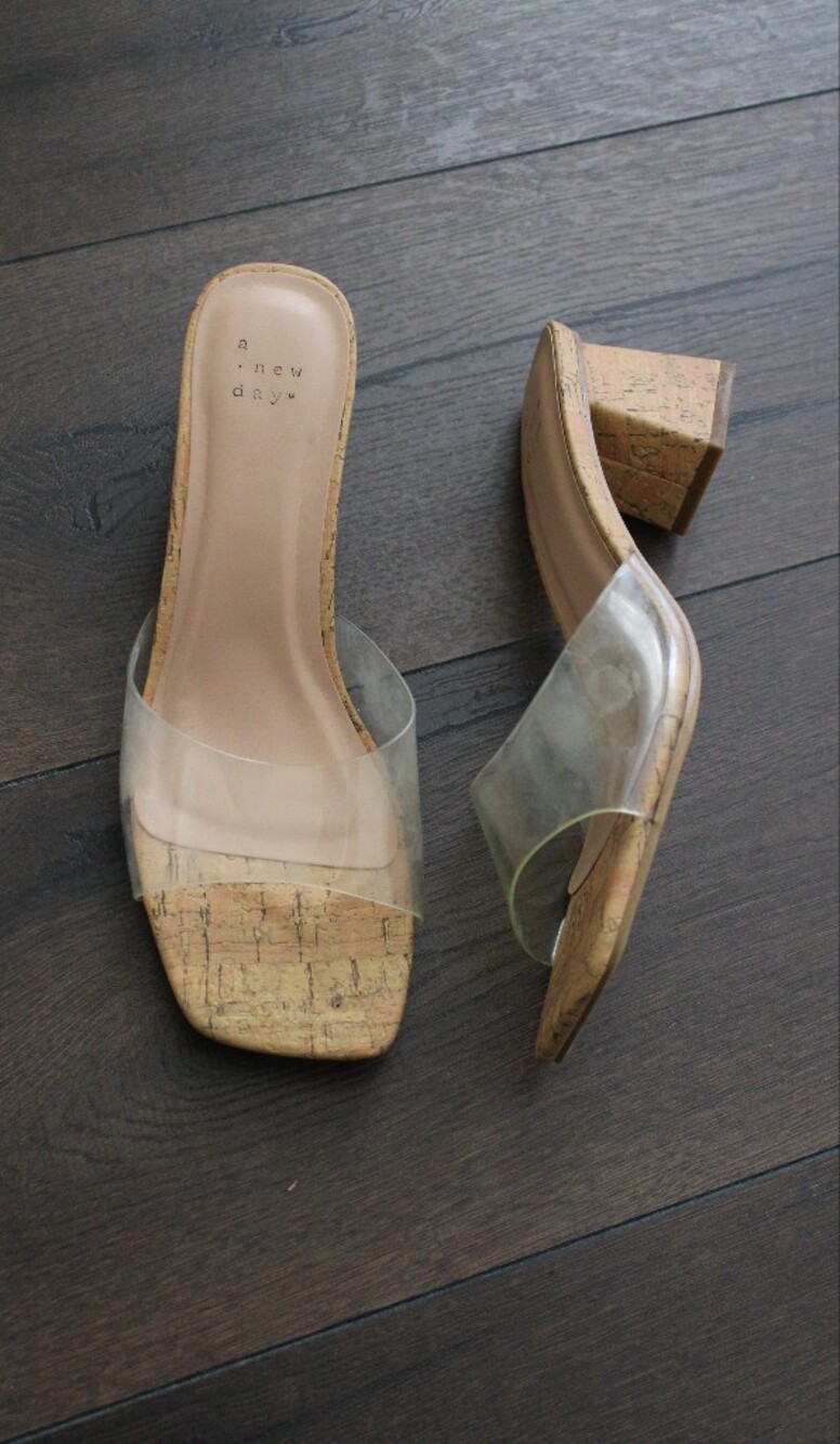 A New Day Clear Cork Block Heel Mule - Picture 5 of 10